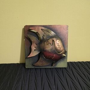 Cancun Mexico Artistic Fish Wall Decor in Earthy Tones